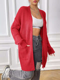 Open Front Drop Shoulder Cardigan - Trendsi - Flyclothing LLC