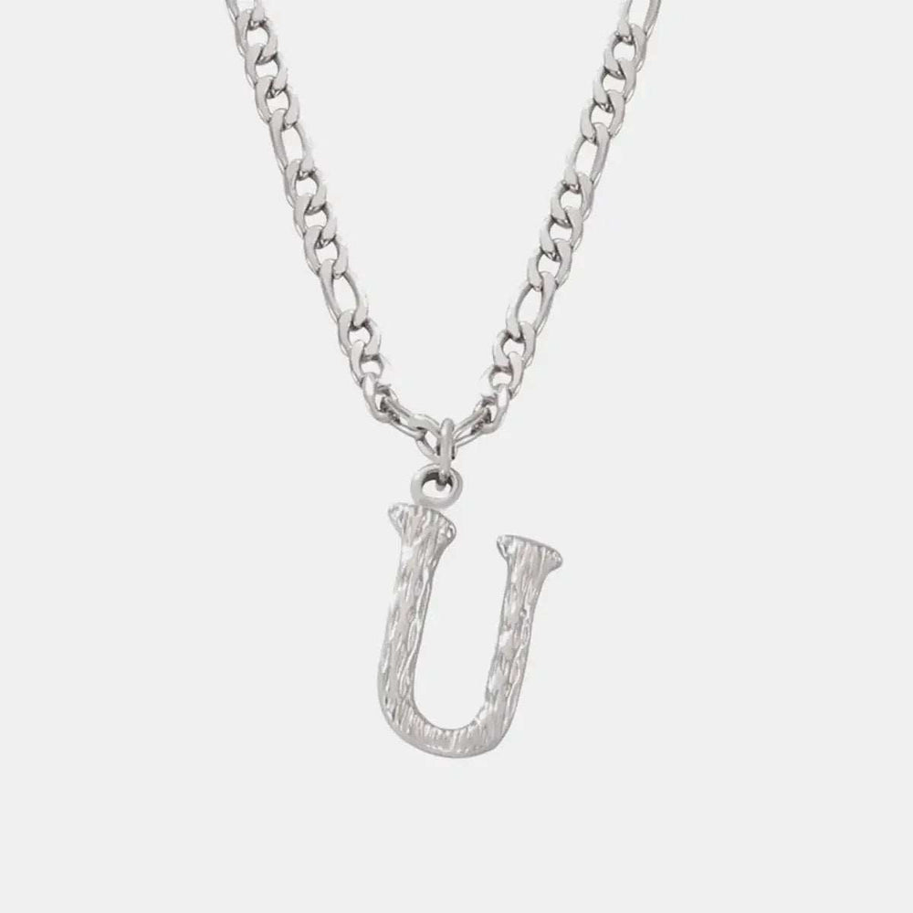 Titanium Steel Letter Pendant Necklace - Trendsi - Flyclothing LLC