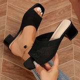 Open Toe Block Heel Sandals - Trendsi - Flyclothing LLC