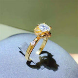 1 Carat Moissanite Zircon 925 Sterling Silver Ring - Trendsi - Flyclothing LLC