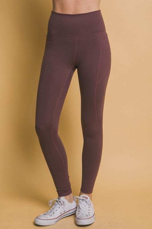 Love Tree High Waist Leggings with Side Pockets - Trendsi - Flyclothing LLC