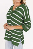 Stripe Drop Shoulder Side Slit Knit Top - Trendsi - Flyclothing LLC