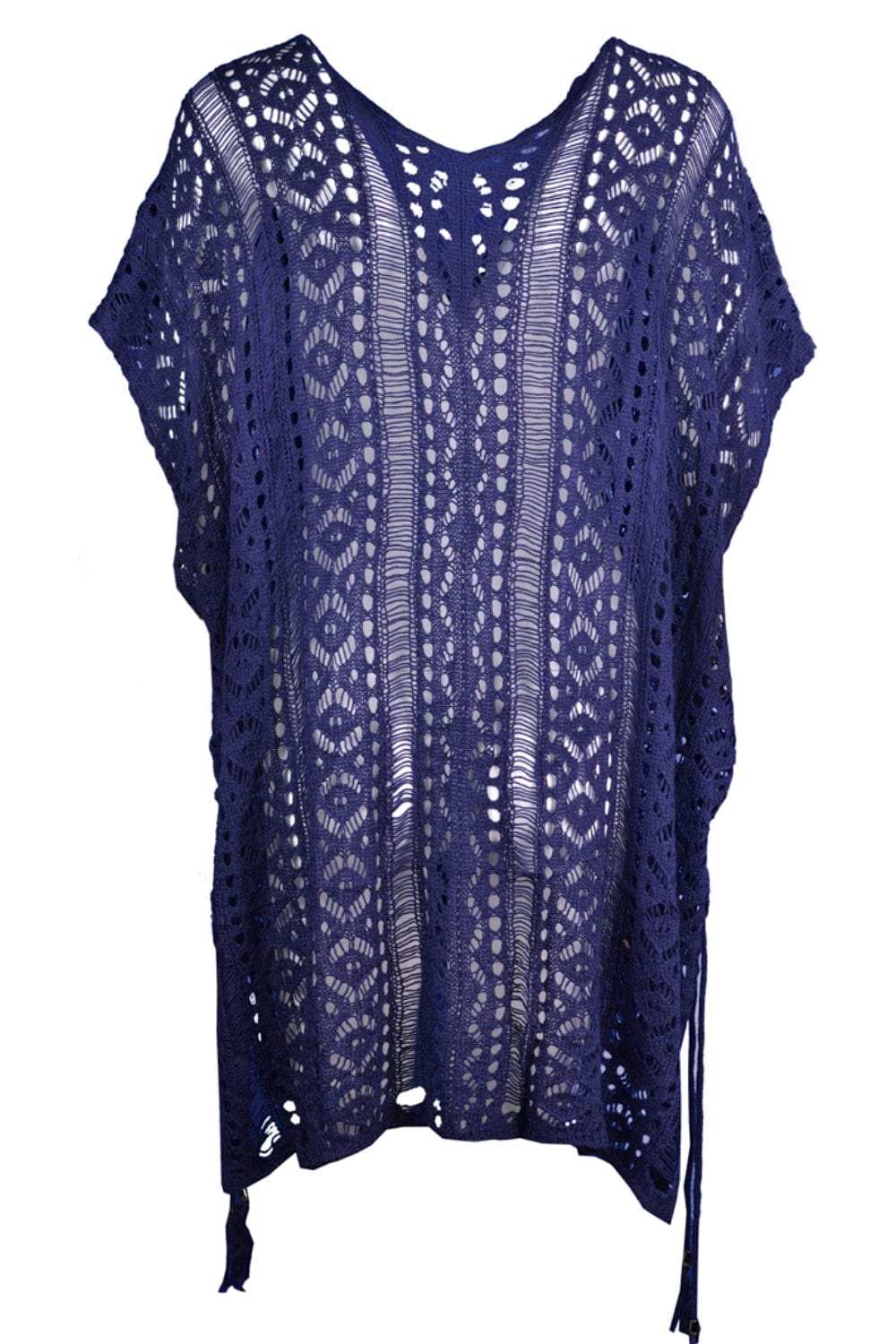 Cutout V-Neck Cover-Up with Tassel - Trendsi - Flyclothing LLC