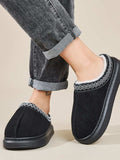 Faux Fur Suede Platform Slippers - Trendsi - Flyclothing LLC