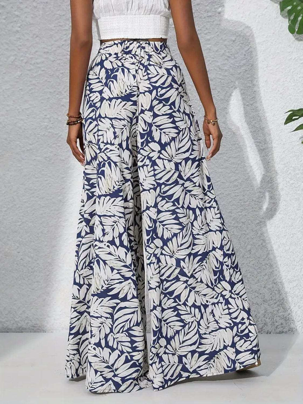 Printed High Waist Wide Leg Pants - Trendsi - Flyclothing LLC
