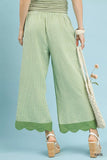 Umgee Stripe Scallop Hem Wide Leg Pants - Trendsi - Flyclothing LLC