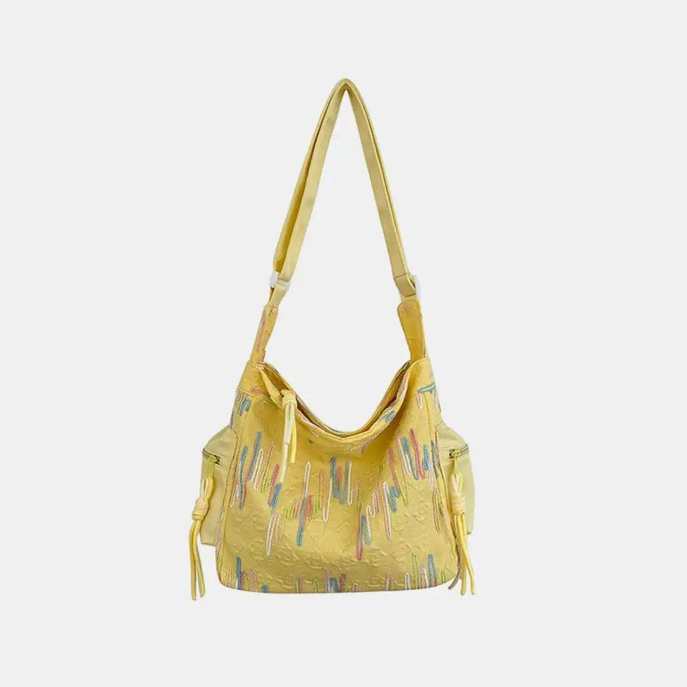 Contrast Texture Shoulder Bag - Trendsi - Flyclothing LLC