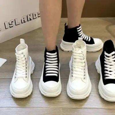 Lace Up Canvas Platform Sneakers - Trendsi - Flyclothing LLC