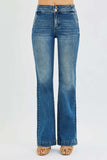 RISEN Full Size Tummy Control High Rise Bootcut Jeans with Double Button Waistband Plus Size - Trendsi - Flyclothing LLC