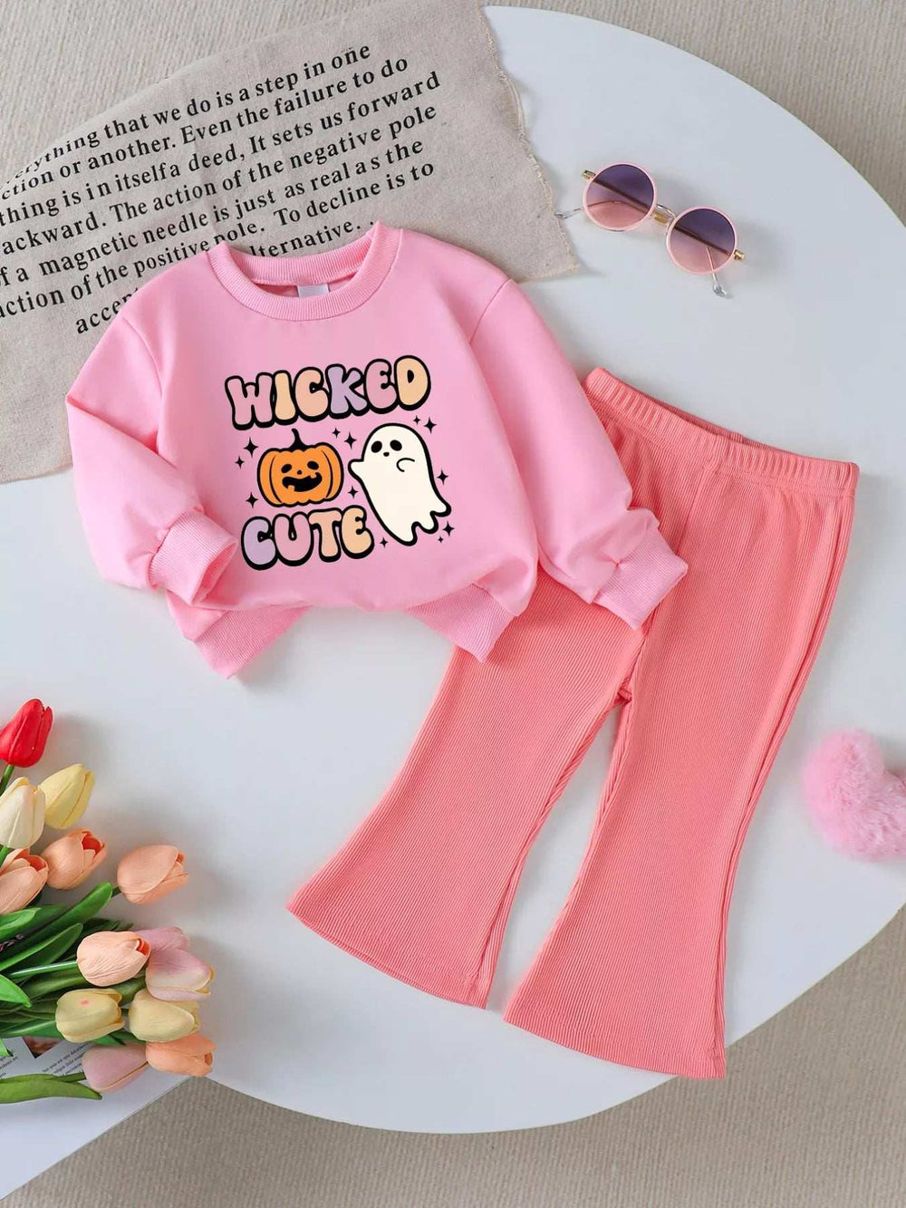 Children's Halloween Graphic Sweatshirt and Flare Pants Set - Trendsi - Flyclothing LLC