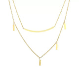 18K Gold-Plated Double Layered Necklace - Trendsi - Flyclothing LLC