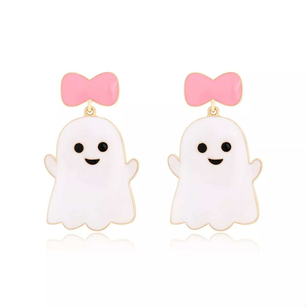 Halloween Ghost Dangle Earrings with Bow - Trendsi - Flyclothing LLC