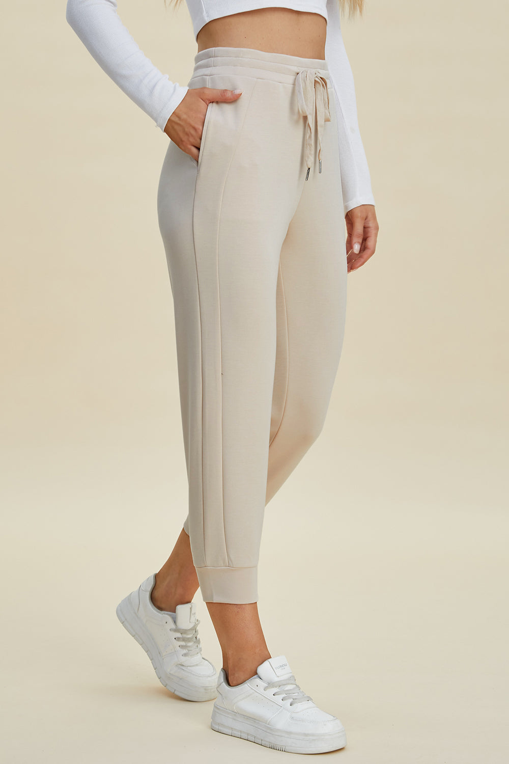 Basic Bae Full Size Air Scuba Drawstring High Waist Cropped Pants - ShopBasicbae - Flyclothing LLC