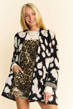 Davi & Dani Leopard Open Front Long Sleeve Cardigan - Trendsi - Flyclothing LLC