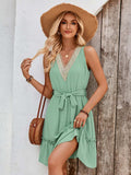 Tied Frill Sleeveless Mini Dress - Trendsi - Flyclothing LLC