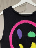Smiley Round Neck Sweater Vest - Trendsi - Flyclothing LLC