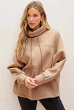 Drawstring Turtleneck Long Sleeve Sweatshirt - Trendsi - Flyclothing LLC