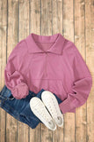 Half Zip Long Sleeve Sweatshirt - Trendsi - Flyclothing LLC