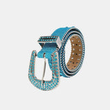 Rhinestone PU Leather Belt - Trendsi - Flyclothing LLC