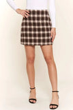 And The Why Full Size Brushed Plaid Mini Skirt - Trendsi - Flyclothing LLC