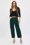 RISEN High Rise Crop Barrel Cordurory Pants - Trendsi - Flyclothing LLC