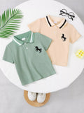 Children's Unicorn Embroidered Short Sleeve Polo - Trendsi - Flyclothing LLC