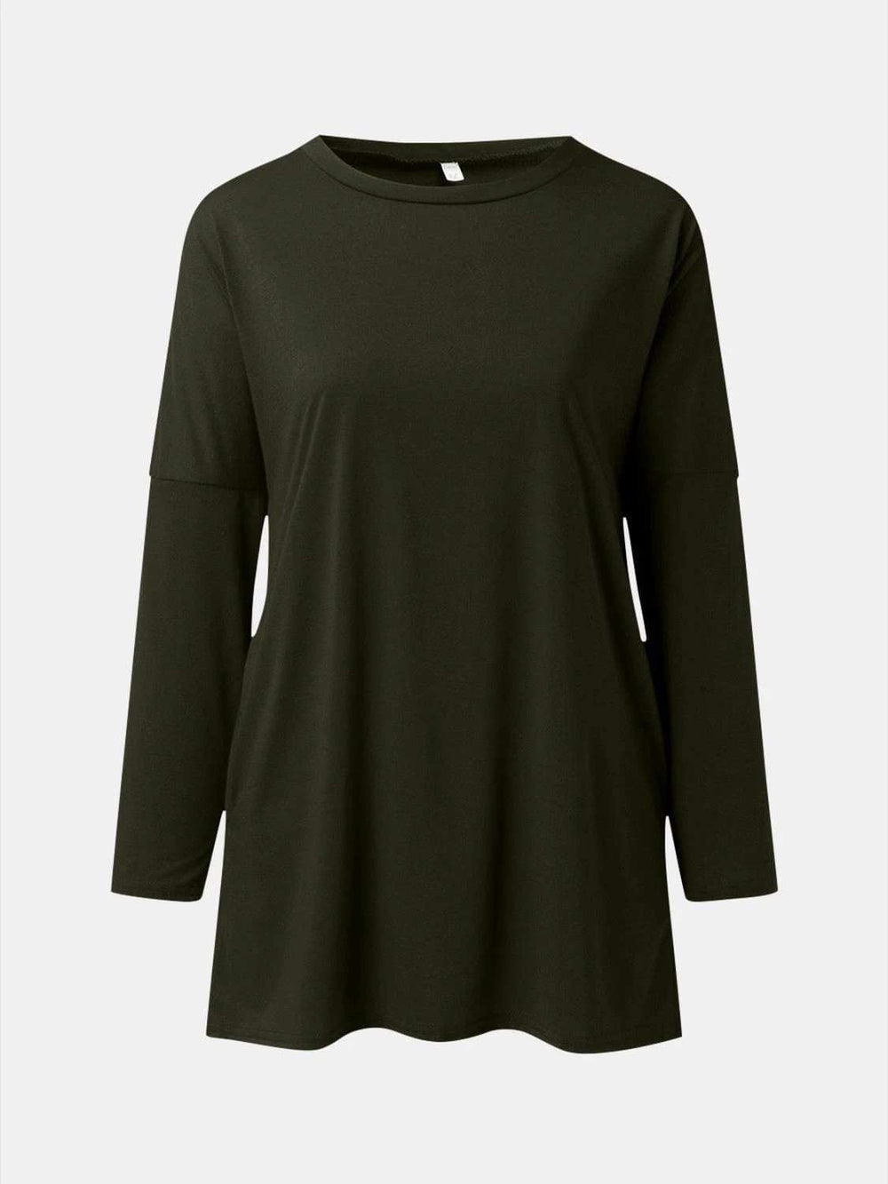 Full Size Round Neck Long Sleeve T-Shirt - Trendsi - Flyclothing LLC