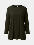 Full Size Round Neck Long Sleeve T-Shirt - Trendsi - Flyclothing LLC