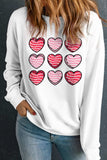 Valentine's Day Heart Round Neck Long Sleeve Sweatshirt - Trendsi - Flyclothing LLC