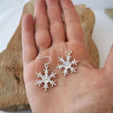 Silver-Plated Snowflakes Earrings - Trendsi - Flyclothing LLC