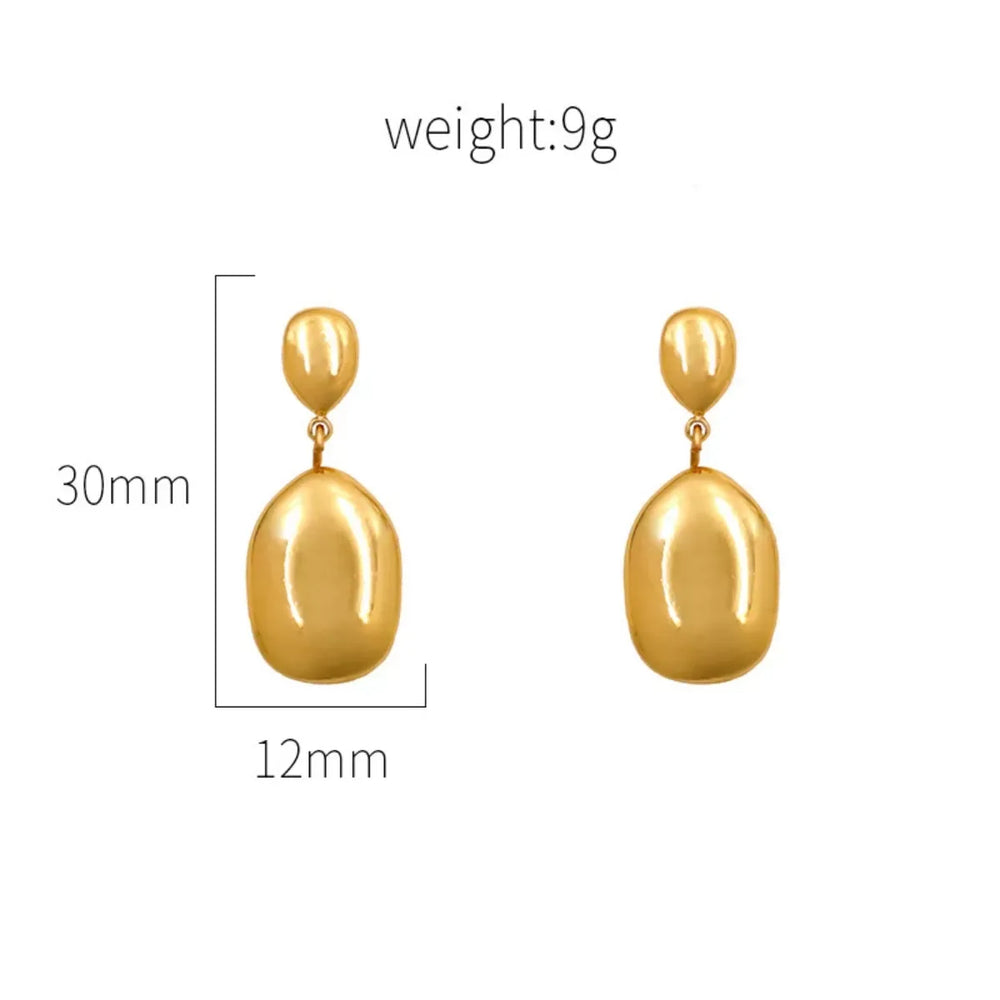 18K Gold-Plated Drop Earrings - Trendsi - Flyclothing LLC