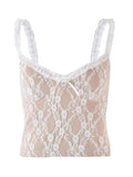 Frill Bow Lace Cami - Trendsi - Flyclothing LLC
