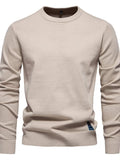 Men's Round Neck Long Sleeve Sweater - Trendsi - Flyclothing LLC