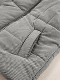 Corduroy Stand Neck Zipped Puffer Vest - Trendsi - Flyclothing LLC