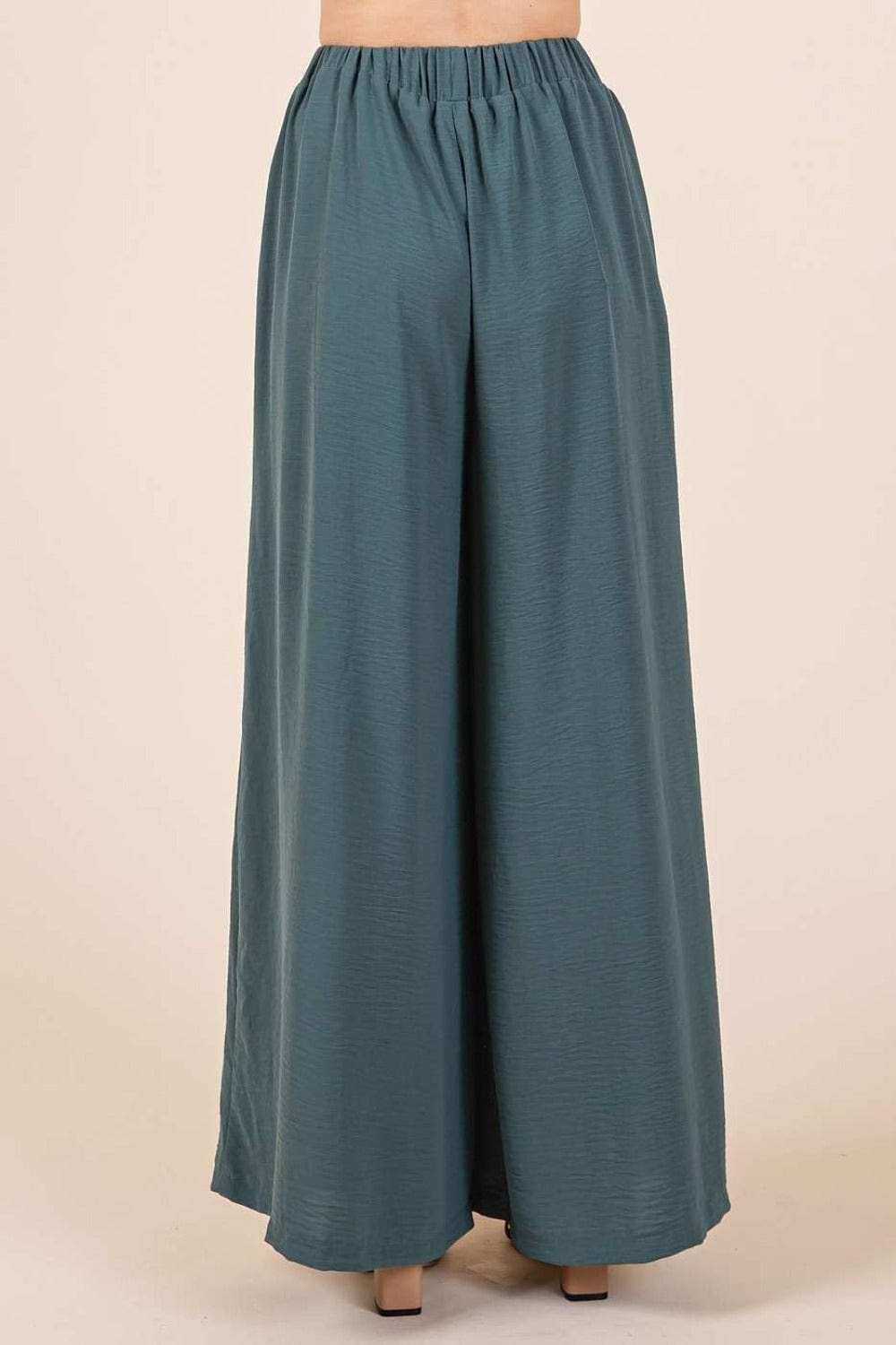 Mittoshop Pleated Wide Leg Pants - Trendsi - Flyclothing LLC