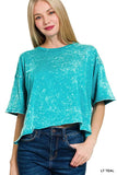 Zenana Acid Crinkle-Washed Oversized T-Shirt - Trendsi - Flyclothing LLC