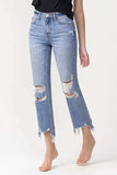 Lovervet High Rise Distressed Straight Jeans - Trendsi - Flyclothing LLC