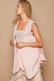 POL Embroidered Pearls Open Front Sleeveless Cardigan - Trendsi - Flyclothing LLC