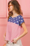 BiBi Star Rpinted with Stripe Combo Top - Trendsi - Flyclothing LLC