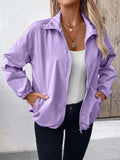 Pocketed Zip Up Long Sleeve Jacket - Trendsi - Flyclothing LLC