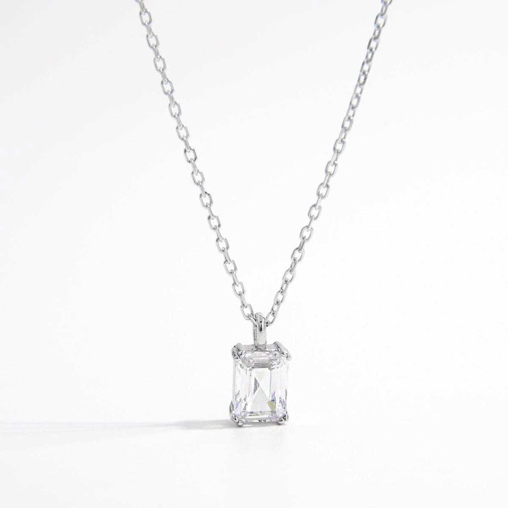 925 Sterling Silver Zircon Pendant Necklace - Trendsi - Flyclothing LLC
