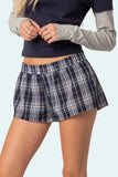 Plaid Elastic Waist Shorts - Trendsi - Flyclothing LLC