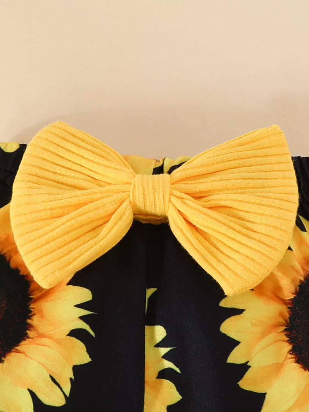 Children's Ruffled Ribbed Top and Sunflower Pants Set - Trendsi - Flyclothing LLC