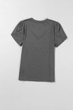 V-Neck Petal Sleeve T-Shirt - Trendsi - Flyclothing LLC