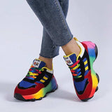 Lace-Up Mesh Round Toe Platform Sneakers - Trendsi - Flyclothing LLC
