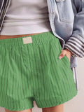 Striped Elastic Waist Shorts - Trendsi - Flyclothing LLC