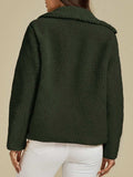Zip Up Long Sleeve Plush Jacket - Trendsi - Flyclothing LLC
