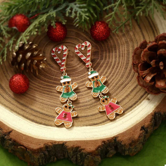 Christmas Gingerbread Man Dangle Earrings - Trendsi - Flyclothing LLC