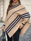 Striped Pattern Batwing Sleeve Sweater - Trendsi - Flyclothing LLC