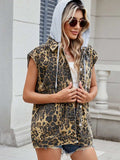 Leopard Buttton Up Denim Vest - Trendsi - Flyclothing LLC